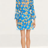 Talulah Blue Floral Wrap Mini Dress