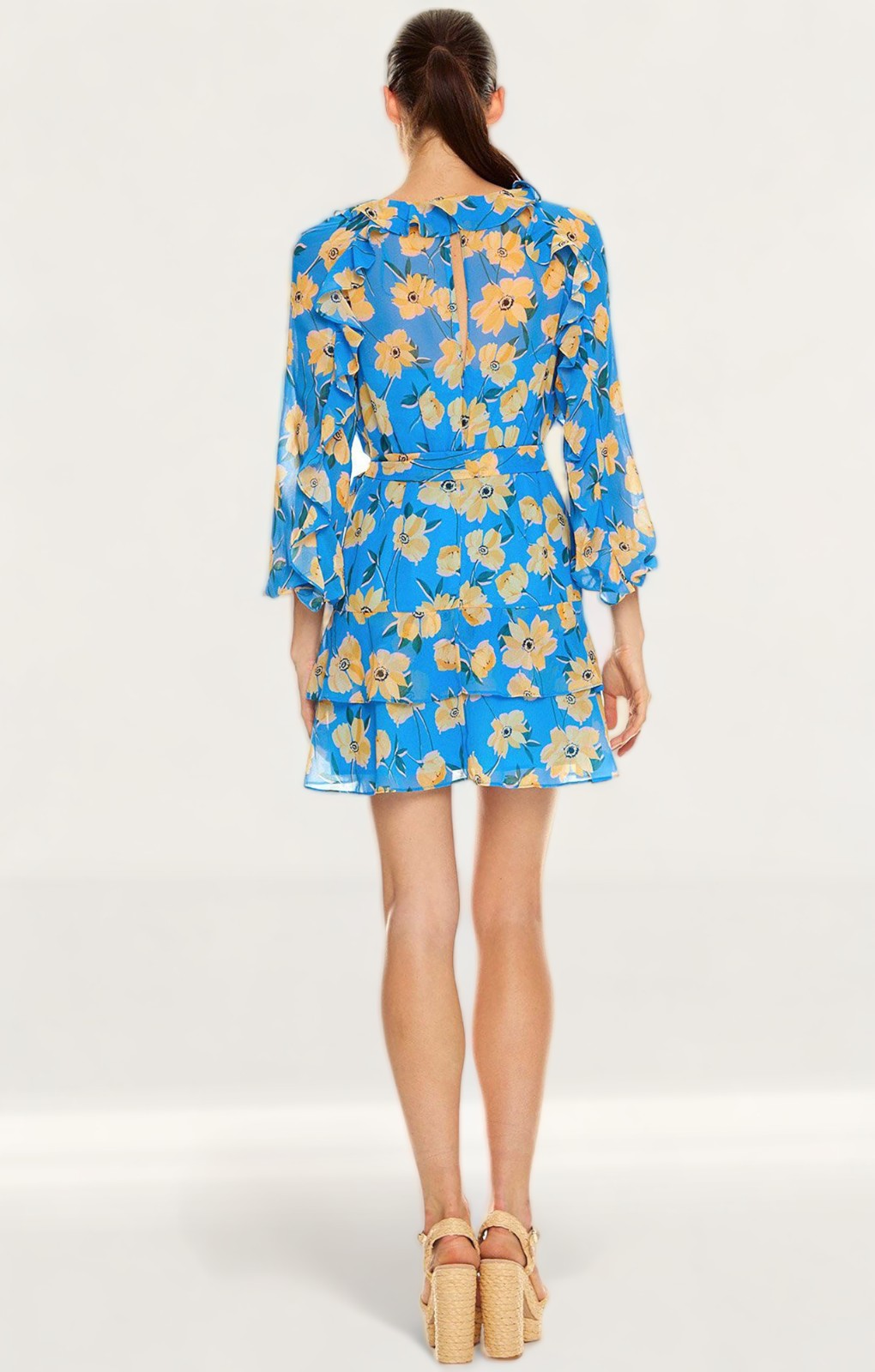 Talulah Blue Floral Wrap Mini Dress