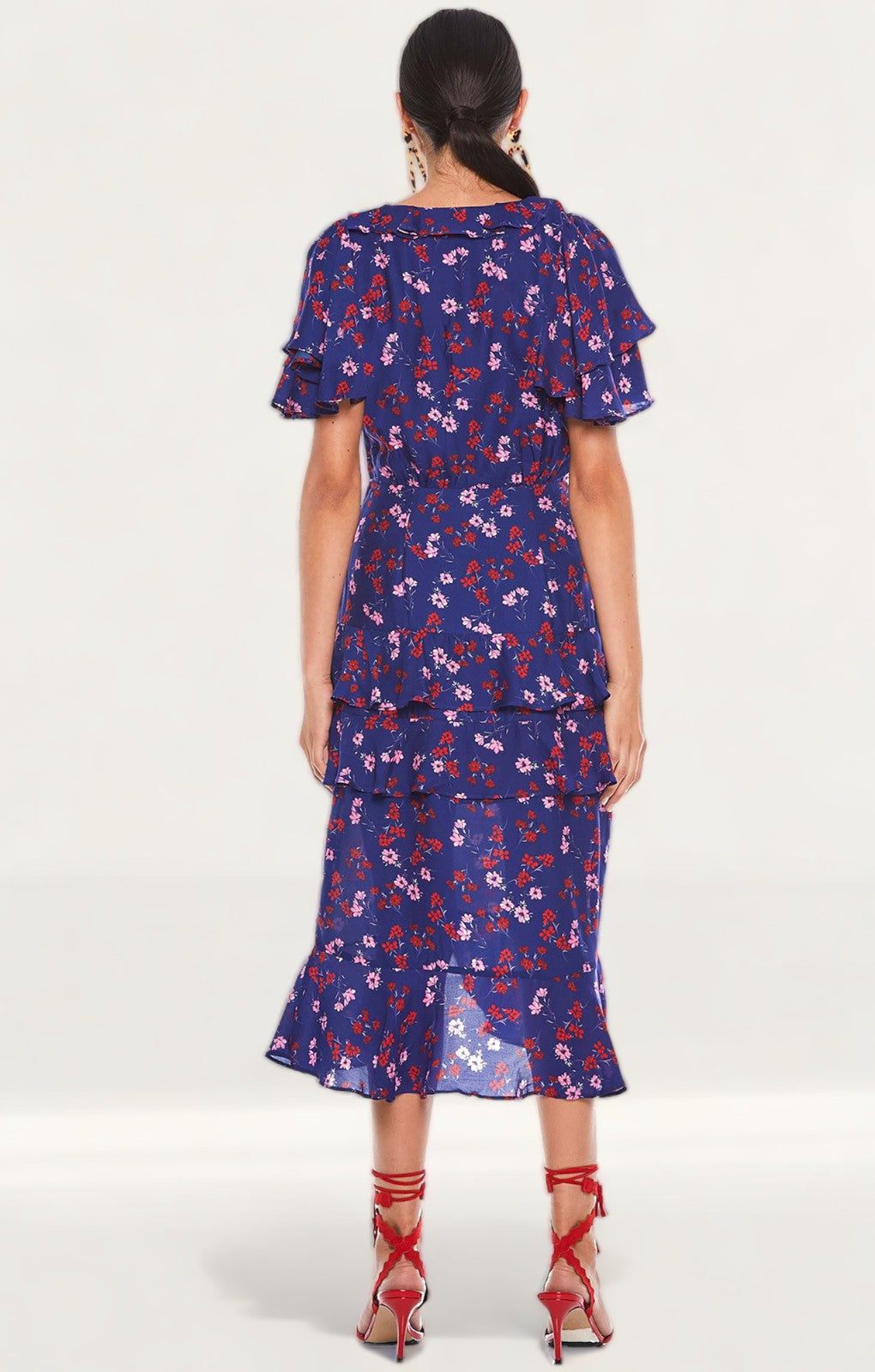 Talulah Floral Ruffle Midi Dress