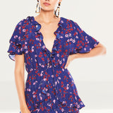 Talulah Floral Ruffle Midi Dress