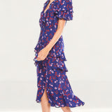 Talulah Floral Ruffle Midi Dress