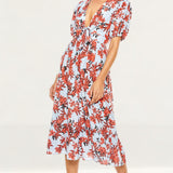Talulah Red Floral Midi Dress