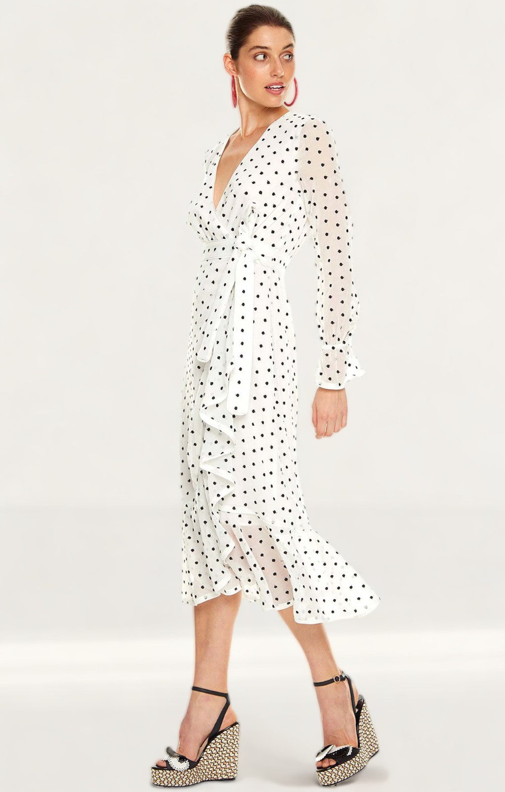 Talulah White Polka Dot Midi Dress product image