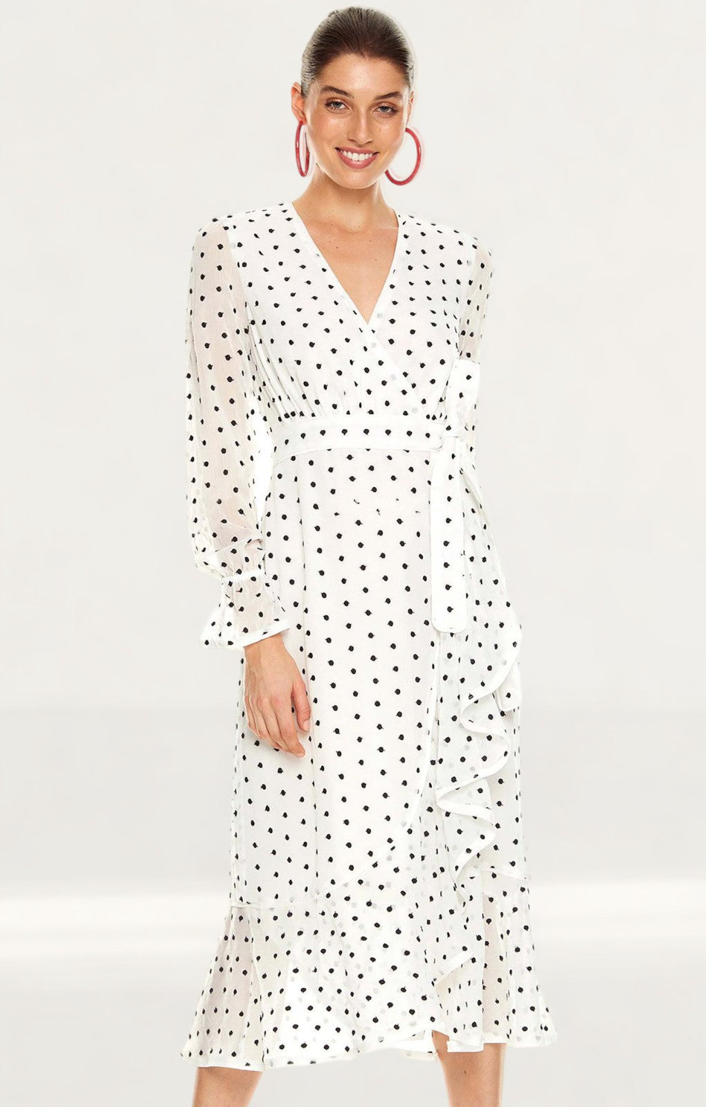 Talulah White Polka Dot Midi Dress product image