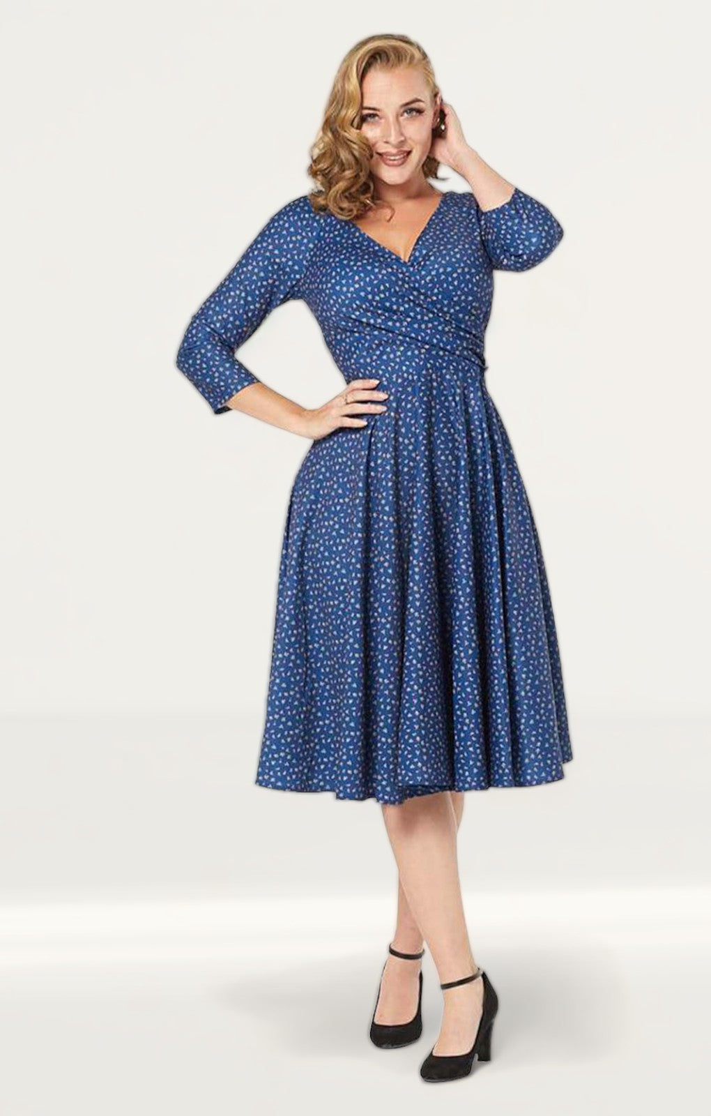 Timeless London Blue Wrap Over Lottie Midi Dress product image