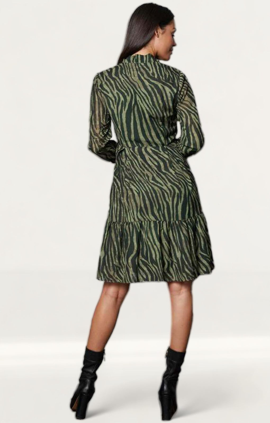 Timeless London Green Zebra Print Nelly Midi Dress product image