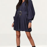 Timeless London Navy Pleated Grace Mini Dress product image