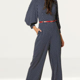 Timeless London Navy Polka Dot Nelly Jumpsuit
