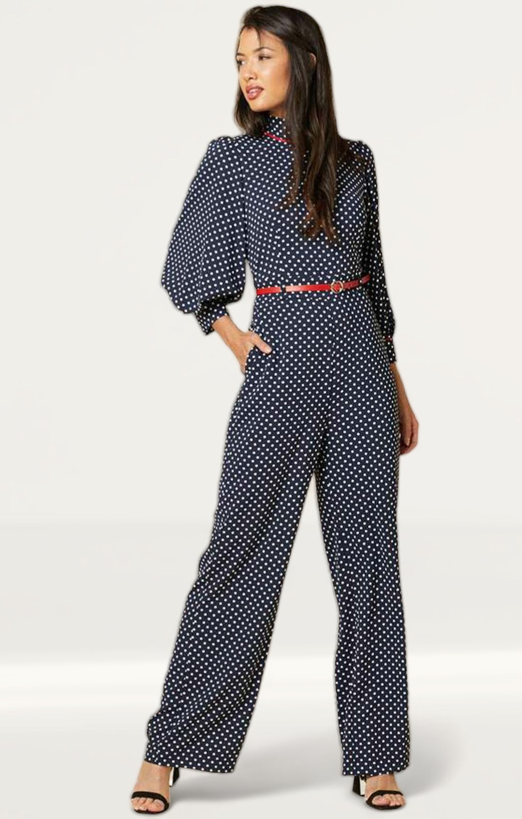 Timeless London Navy Polka Dot Nelly Jumpsuit