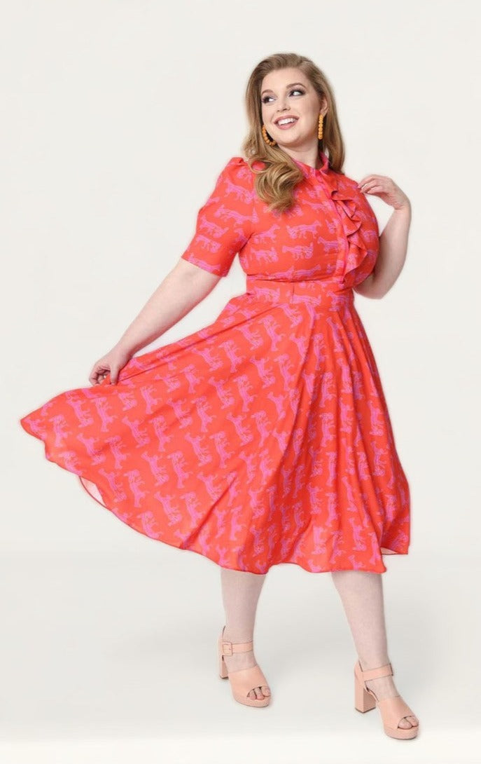 Timeless London Pink Horse Print Hope Midi Dress product image