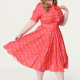 Timeless London Pink Horse Print Hope Midi Dress product image