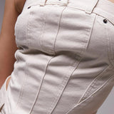 Topshop Denim Corset In White