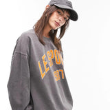 Topshop Le Sports Sweat In Washed Black