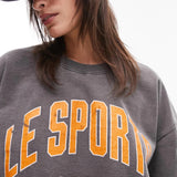 Topshop Le Sports Sweat In Washed Black