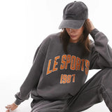 Topshop Le Sports Sweat In Washed Black