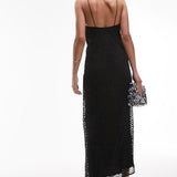 Topshop Cross Front Midi Dress In Black