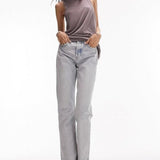 Topshop Editor Jeans In Bleach Wash