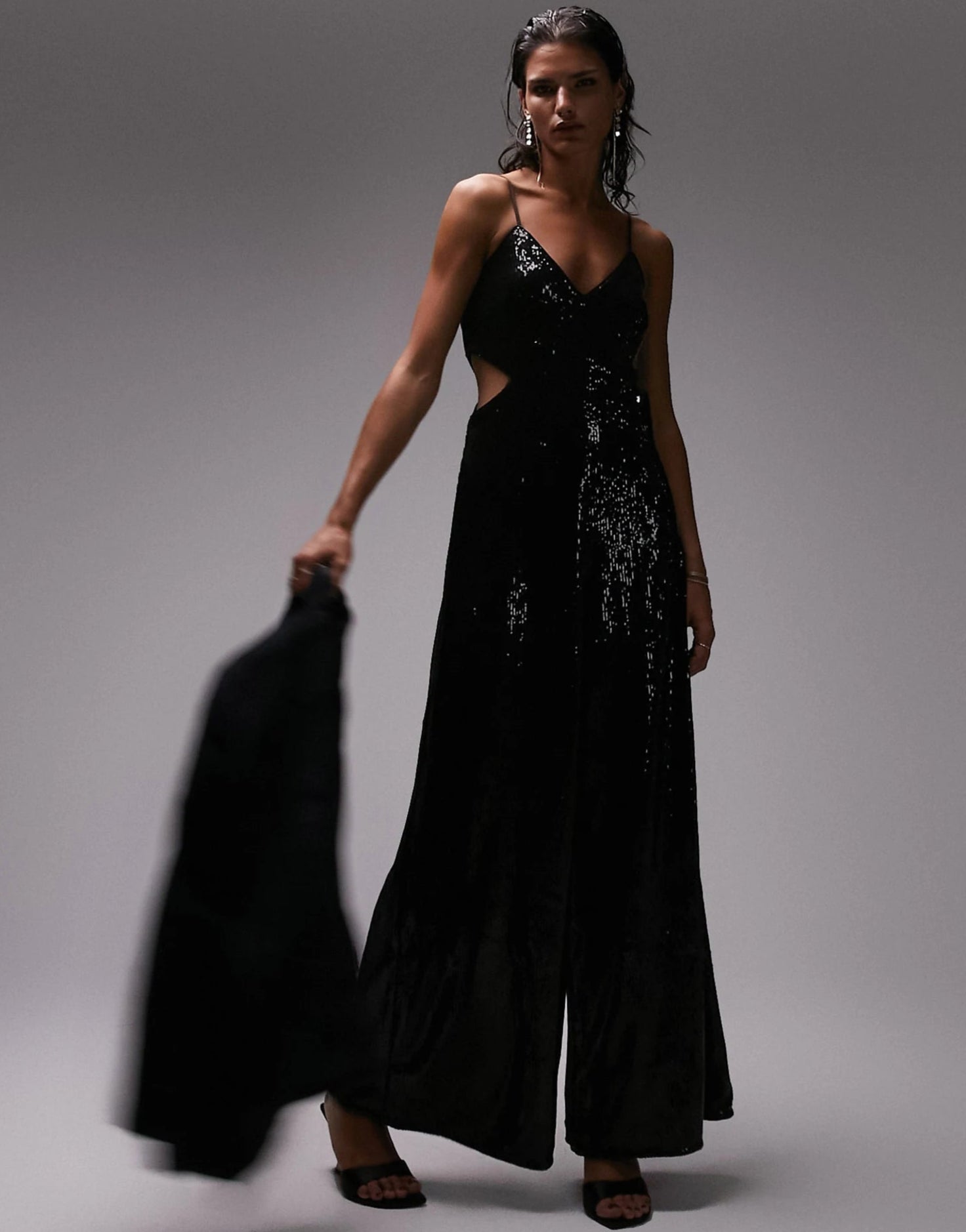 Rent Topshop Embellished Cut Out Jumpsuit In Black | Hirestreet Rent Topshop Embellished Cut Out Jumpsuit In Black | Hirestreet