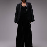 Topshop Embellished Cut Out Jumpsuit In Black