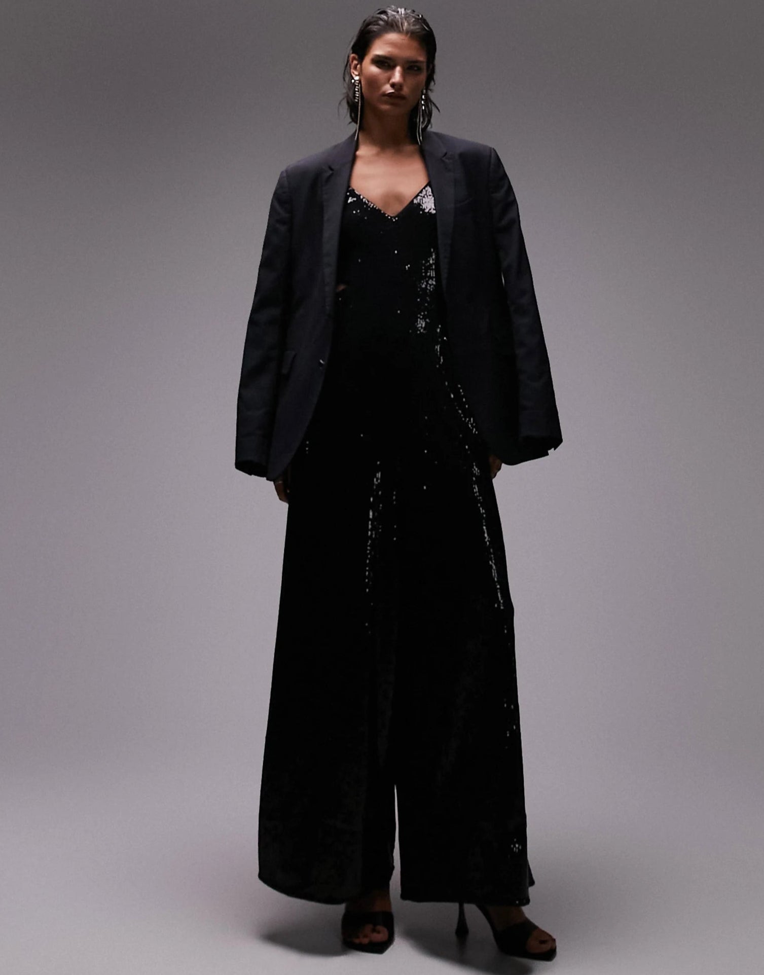 Rent Topshop Embellished Cut Out Jumpsuit In Black