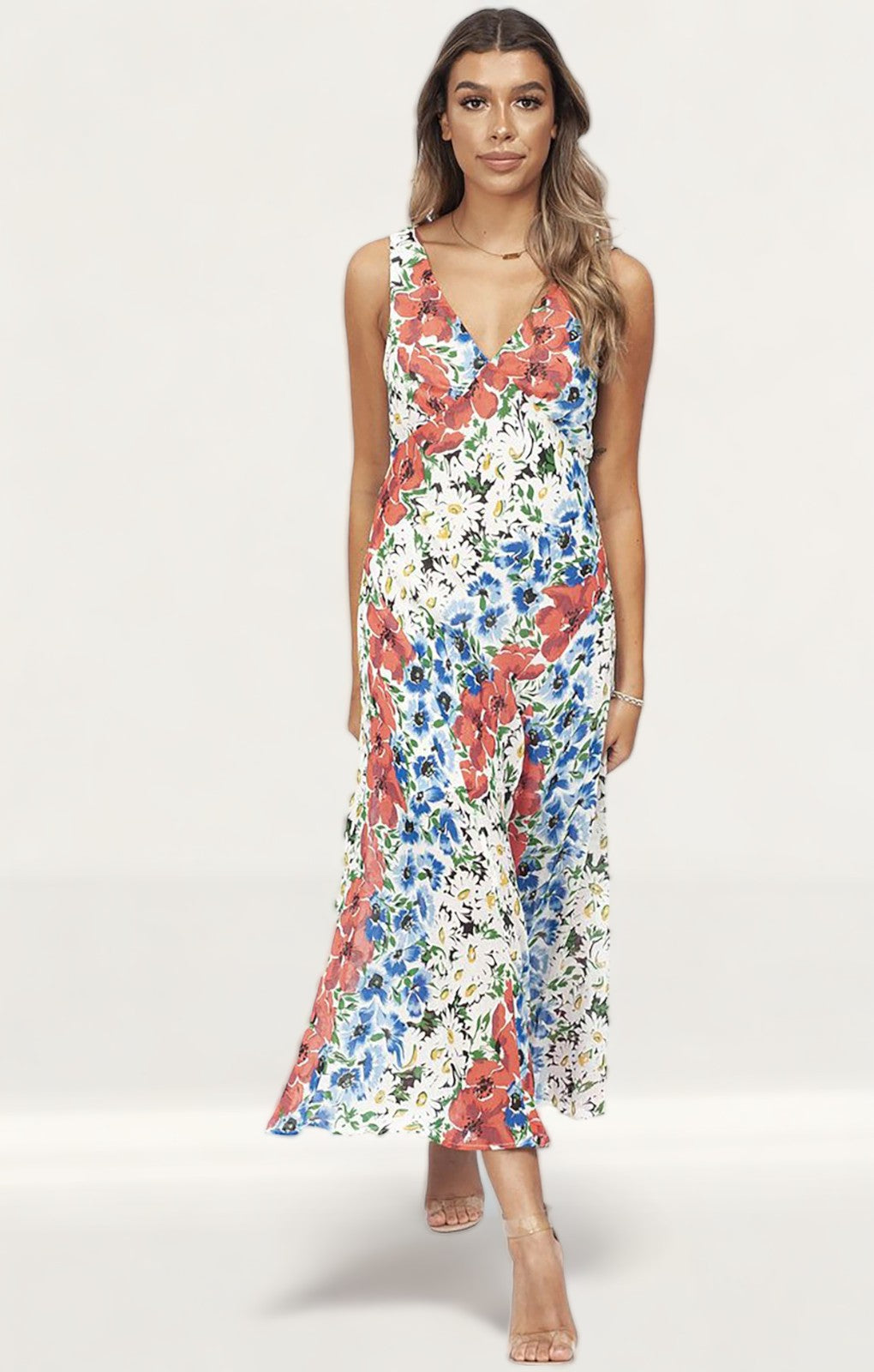 Topshop Summer Floral Midi Dress
