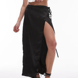 Topshop Knot Front Skirt In Black