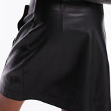 Topshop Popper Wrap Mini Skirt In Black