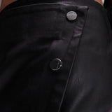 Topshop Popper Wrap Mini Skirt In Black