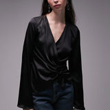 Topshop Ring Detail Top In Black