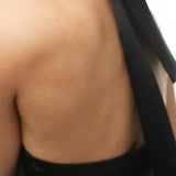 Topshop Satin Halter Top In Black