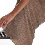 Topshop Textured Maxi Skirt In Taupe