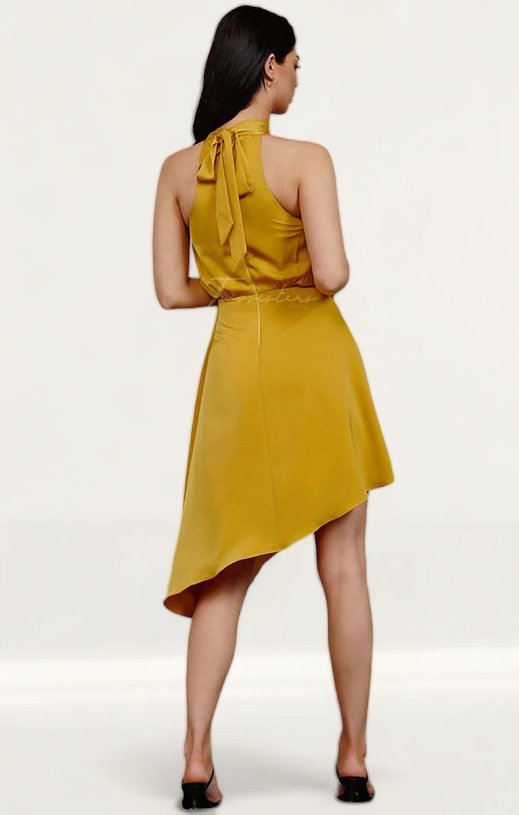 TwoSisters The Label Sienna Yellow Satin Midi Dress
