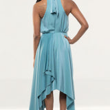 TwoSisters The Label Kat Teal Satin Midi Dress