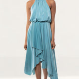 TwoSisters The Label Kat Teal Satin Midi Dress