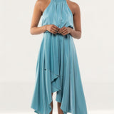 TwoSisters The Label Kat Teal Satin Midi Dress