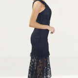 TwoSisters The Label Isabella Navy Crochet Midi Dress