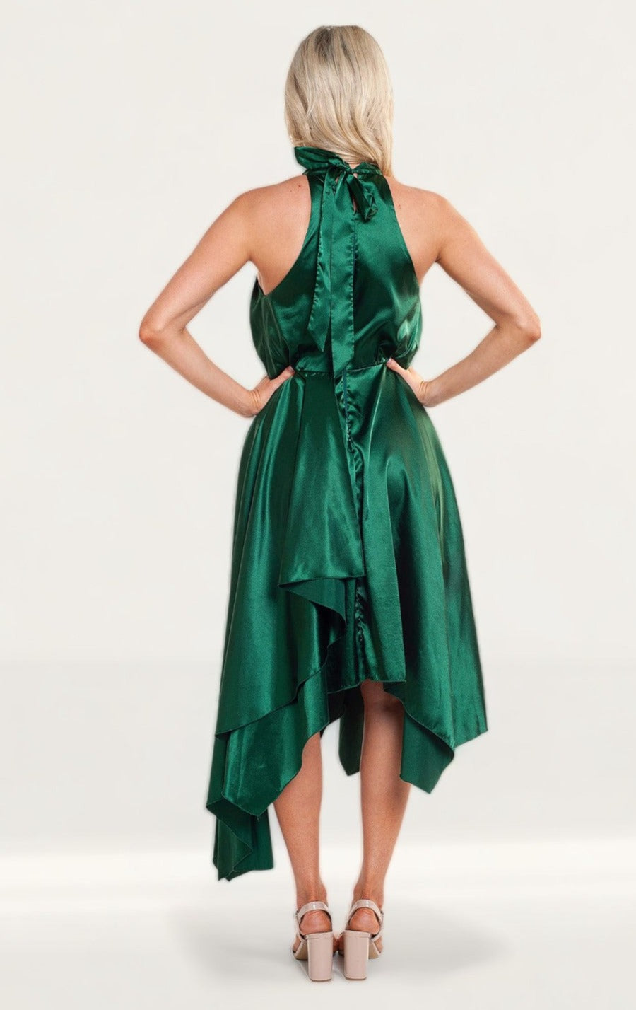 TwoSisters The Label Kathleen Green Halter Midi Dress