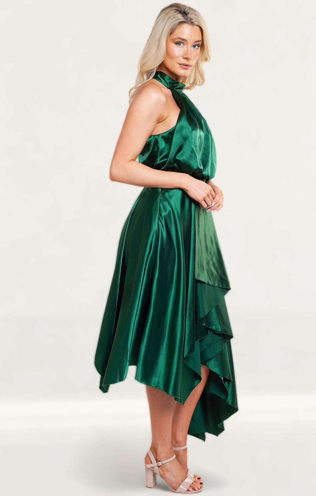 TwoSisters The Label Kathleen Green Halter Midi Dress