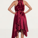 TwoSisters The Label Kathleen Red Halter Midi Dress