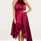 TwoSisters The Label Kathleen Red Halter Midi Dress