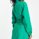 Vero Moda Petite Cut Out Tie Waist Mini Dress In Green