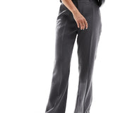 Vero Moda Tailored Kick Flare Trousers In Medium Grey Melange