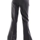 Vero Moda Tailored Kick Flare Trousers In Medium Grey Melange