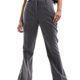 Vero Moda Tailored Kick Flare Trousers In Medium Grey Melange