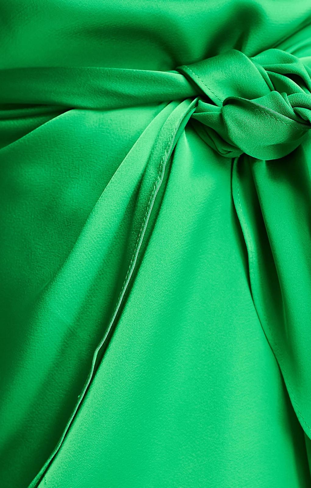Rent Vila Satin Knot Front Mini Dress In Bright Green | Hirestreet Rent Vila Satin Knot Front Mini Dress In Bright Green | Hirestreet