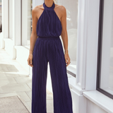 Little Mistress Navy Plisse Jumpsuit by Vogue Williams product image