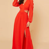 Little Mistress Vogue Williams Red Cut Out Maxi Dress product image