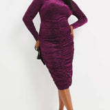 Simply Be Plum Stretch Devoure Bodycon Dress product image