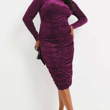 Simply Be Plum Stretch Devoure Bodycon Dress