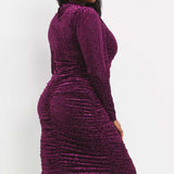Simply Be Plum Stretch Devoure Bodycon Dress